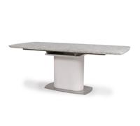 tupelo large wooden extending dining table in white marble effect