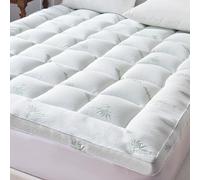 tuphen Mattress Topper Double Bed - Cooling Quilted Mattress Protector Pillow Top with 36cm Deep Pocket, Soft Breathable Bed Topper Cover, Enhances Comfort & Supports Restful Sleep (White, 137x190cm)