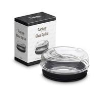 Tupkee Glass Sip Lid Black - Replacement Double Wall Glass Tumbler, 14oz & 8oz Hand Blown Travel Mug