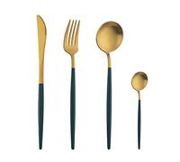 TUPMFG 16 Pieces Deep Green Handle Cutlery Sets, Matte Flatware Set Service for 4, Stainless Steel Silverware Set with Knives Forks Spoons, Dishwasher Safe