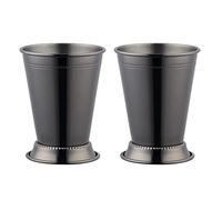 TUPMFG 380 ml Stainless Steel Mint Julep Cup, Set of 2, Moscow Mule Cups, Metal Cocktail Cups for Bars & Parties, Dishwasher Safe, Black