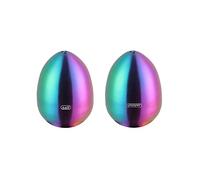 TUPMFG Rainbow Stainless Steel Egg Shaped Salt Pepper Shaker Set Salt & Pepper Dispenser 2 Pieces salt shakers for Kitchen (Rainbow)