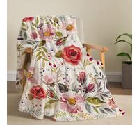 Tupmnbry Wildflowers Floral Throw Blanket Botanical Floral Printed Blanket Super Soft Flannel Throw Blanket Lightweight Fluffy Plush Fuzzy Bed Blanket for Bedding Sofa and Travel 50"X60"