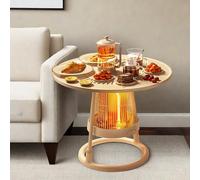 TUPOSTAR 1000W Carbon Fiber Space Heater with Round Table, Variable Frequency Energy Saving, 3 Fold Protection, Fast Heating, Silent Anti-Scald, Ideal for Home Office Bedroom,800w