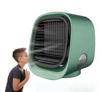 TUPOSTAR 2025 New Portable Ac, 3 Speeds Adjustable Air Conditioner Misting Fan with 300ml Water Tank & Night Lights, Mult Angle Wind Direction Adjustment, for Office Room,Green