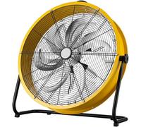 TUPOSTAR 30 Inch Industrial Drum Fan, High Velocity Floor Fan, 3-Speed, 360° Fully Adjustable Tilt, Portable Wheels & Handle, for Commercial, Warehouse, Garage, Workshop,Yellow,20in