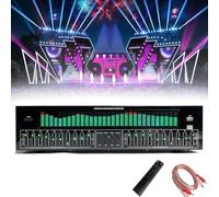 TUPOSTAR 31 Bands Graphic Equalizer, Professional EQ Equalizer Digital Audio Processor with Remote Control & Audio Cable, for Stage, Recording Studio,Black