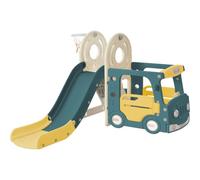 TUPOSTAR 4-in-1 Kids Slide Set with Bus, Garden Slide, Playground Indoor Playset, Toddler Slide Climbing Frame, for Toddlers age 3-8 Birthday Gif,A