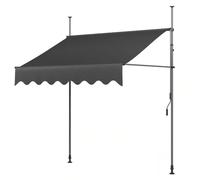 TUPOSTAR Adjustable Balcony Awning, Manual Retractable Awning, Free Standing Sun Shade, Garden Shelter Canopy with Hand Crank, for Patio, Gazebo, Garden, Restaurant, Cafe,05,2.5 * 1.2m