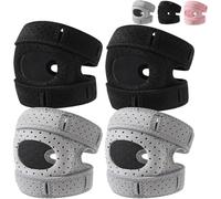 TUPOSTAR Adjustable Knee Brace for Men & Women, Patella Support with Gel Pads & Side Stabilizers, Compression Knee Strap for Running, Basketball, Cycling, Football, Tennis,4pcs b,L