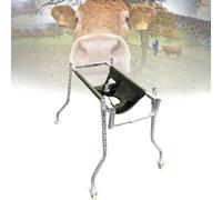 TUPOSTAR Calf Wheelchair Mobility Aids Adjustable, Farm Stainless Steel Calf Assisted Standing Stand with Mobile Casters, for Weak, Injured Calves to Stand and Walk,A