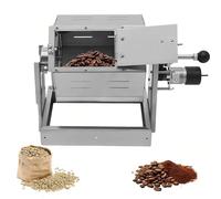 TUPOSTAR Coffee Bean Roaster, 5L Stainless Steel Drum Type Roasting Machine for Nuts Grains, Fuel Gas Direct Fired Roaster, Multifunctional Roaster for Peanuts and Grains,Silver