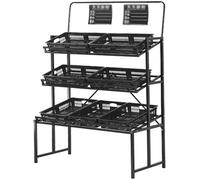 TUPOSTAR Commercial Fruit & Vegetable Display Stand, Space-Saving Metal Rack for Kitchen, Office, Supermarket & Store, Versatile Pantry & Snack Organizer,04,170cm
