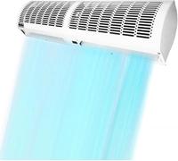TUPOSTAR Commercial Wall Mounted Air Curtain, Fly Fan Door with 2-Speeds and Wind Direction Adjustable, Push Button Operation Switch Wind Speed, Door Fans for Bugs,White,Remote Control 150cm