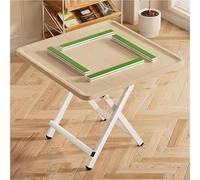 TUPOSTAR Compact Wooden Folding Mahjong Table, Square Dining & Game Table for 2-4 People, Space-Saving Design for Cards, Chess, Mahjong, Home or Apartment Use,01,60 * 60 * 54