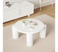 TUPOSTAR Cute Round Cloud Shape Coffee Table with 4 Legs, Modern Wooden Painted Corner End Tea Table with Space Save Design for Living Room/Bedroom/Apartment/Farmhouse,White,B