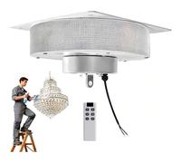 TUPOSTAR Electric Chandelier Hoist, 2 in 1 Chandelier Hoist Lifter System, w/Remote Control+Wall Switch, Villas Pendant Lamps Lifter, for Villas, Hotel Lamp Care,A,130KG