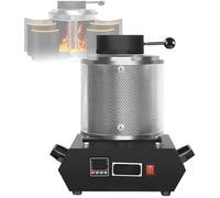 TUPOSTAR Electric Gold Melting Furnace, Automatic Melting Furnace Kiln, Metal Casting Kit, Graphite Crucible Refining Casting Furnace, for Quick Smelting Scrap,Black,2kg