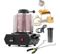 TUPOSTAR Electric Gold Melting Furnace, Automatic Melting Furnace Kiln, Metal Casting Kit, Graphite Crucible Refining Casting Furnace, for Quick Smelting Scrap,Red,3kg