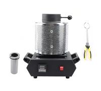 TUPOSTAR Electric Gold Melting Furnace, Digital Metal Smelting Machine, Metal Casting Kit with Graphite Crucible, for Melt Scrap, Silver, Gold, Refining Casting Furnace,Black,1kg