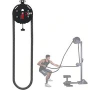 TUPOSTAR Endless Rope Trainer, Resistance Trainer Machine, Suspension Endless Rope Pulley System, Home Gym Infinity Rope for Interval Resistance Training,Red