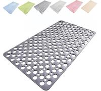 TUPOSTAR Extra Long Bath Mat, Square Shower Mat with Secure Suction Cups, Shower Mat Non-Slip Anti Mould, Soft Touch Bathroom Mat for Inside Bathroom,03,53 * 53cm