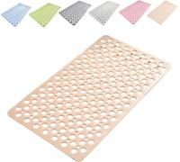 TUPOSTAR Extra Long Bath Mat, Square Shower Mat with Secure Suction Cups, Shower Mat Non-Slip Anti Mould, Soft Touch Bathroom Mat for Inside Bathroom,02,53 * 53cm