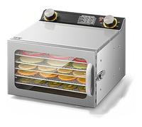 TUPOSTAR Food Dehydrator Machine, Dehydrator Food Dryer 6-Layer, 360 ° Fan, 280 * 200mm Grid, 35~90 ℃ Temperature Control, for Fruit, Veg, Meat, Mushroom, Herb, Seed,Silver,6Tray