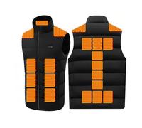 TUPOSTAR Heated Body Warmer Lightweight Heated Vest, Heated Vest for Electric Zip Up, Washable, Fast Heating Gilet, for Outdoor Activity, Work, Motorcycling, Fishing,Black Zone 21,5XL