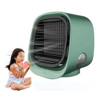 TUPOSTAR Portable Air Cooler and Fan, Rapid Cooling System, Cool Mist Spray Adjustable Vent, with Night Light Cooling Fan, for Car Camping Office Room,Green