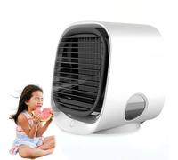 TUPOSTAR Portable Air Cooler and Fan, Rapid Cooling System, Cool Mist Spray Adjustable Vent, with Night Light Cooling Fan, for Car Camping Office Room,White