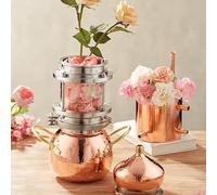 TUPOSTAR Pure Copper Alembic Still Kit, Household Small Glass Still, Copper Moonshine Still with Hose, Beautiful Craftsmanship for Essential Oils Hydrosol Whisky,A,3L