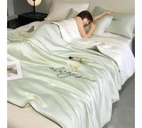 TUPOSTAR Summer Ice Silk Quilt, Air Conditioning Quilts for Sleeping, Cool and Comfortable, Washable Ice Silk Simple Comforter, Absorbs Body Heat to Keep Cool, to Clean,12,180 * 220 cm 4piece set