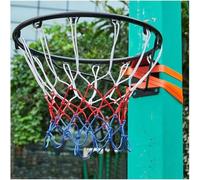 TUPOSTAR Wall Mount Basketball Hoop, Outdoor Basketball Rim Toy with Net & Retainer, Portable Basketball Goal Set for Tree/Pillar/Pole/Fence,Black,35CM