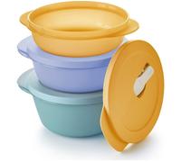 Tupperware Essentials Store, Serve & Go Medium 3 Piece Bowl Set - Food Storage - Durable & Portable Container - Great for Preparing & Serving - Keep Food Fresh - Easy to Stack - Air Tight Lid