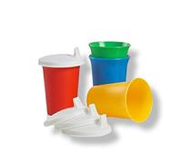 Tupperware Bell Tumblers with Domed Sipper Seals in Green, Red, Blue, and Yellow by Tupperware