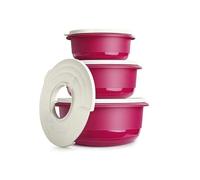 Tupperware Brand Ultimate Mixing Bowls - Includes 3 Bowls with Lids and Splash Guard to Prep, Mix, Whisk, Knead, Marinate, Wash, Strain, Carry & Store - Dishwasher Safe & BPA Free