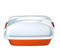 Tupperware Click to Go Stack and Click 1.5 L with Handle Lunch Box Picnic Set Lunch Box Orange White