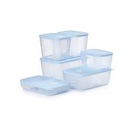 Tupperware Date, Store & Freeze Collection 6 Piece Food Storage Container Set, Dishwasher Safe and BPA Free (6 Containers, 6 Lids)