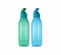 Tupperware ECO SIP Triangular Water Bottles, 750 ml, (Set of 2), Green & Blue