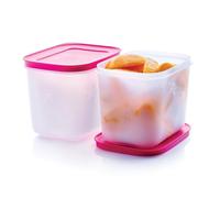 Tupperware Essentials Freezer Mates 2 Piece Food Storage Container Set - 1.1L - Organise Freezer Space - Airtight & Frost-free Lid - Durable & Reusable - Easy to Stack - Fast Freezing