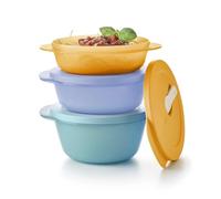 Tupperware Essentials Store, Serve & Go Medium 3 Piece Bowl Set - Food Storage - Durable & Portable Container - Great for Preparing & Serving - Keep Food Fresh - Easy to Stack - Air Tight Lid