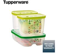 TUPPERWARE FridgeSmart 3-piece Starter Kit - Clear with Green Lid