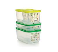 Tupperware FridgeSmart 4pc Starter Set - Includes 2x Small Deep (1.8L), 1x Medium (1.8L) and 1x Medium Deep (4.4L) - Keeps Food Fresher For Longer - Stackable for Easy Organisation - Tubs with Lid