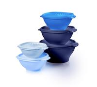 Tupperware Heritage Collection, New 10 Piece Food Storage Container Set in Vintage Blue, Dishwasher Safe and BPA Free (5 Bowls, 5 Lids)