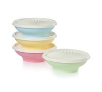 Tupperware Heritage Collection, New 4 Cereal Bowl with Lids Set in Vintage Colors, Dishwasher Safe and BPA Free (4 containers, 4 lids)