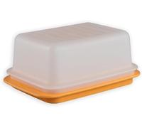 Tupperware Impressions Butter Dish Dishwasher Safe and BPA-Free Butter Tin Junge Welle (Transparent Orange)