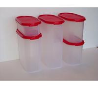Tupperware Modular Mates Oval 5 Pc Set Red