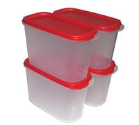 Tupperware New Smart Saver Plastic Container Set, 1.7 Litres, Set of 4, Transparent