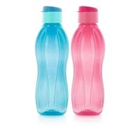 Tupperware Plastic Fliptop Water Bottle 1000 ml Pack of 2 (Multicolor)
